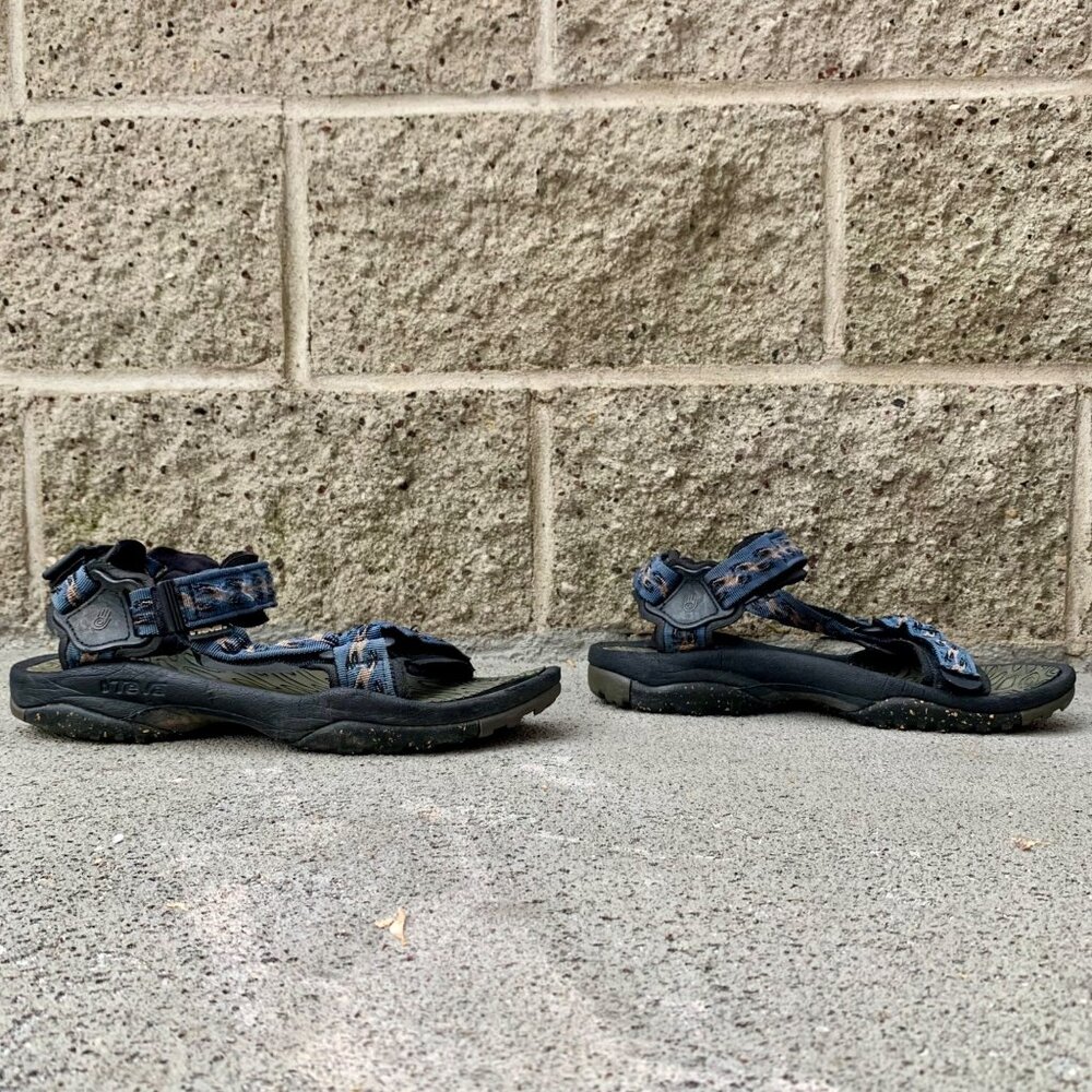 TEVA Geometric Sport Sandals Mens 10 Black Blue Shoes Outdoor Adventure Footwear - Picture 3 of 11